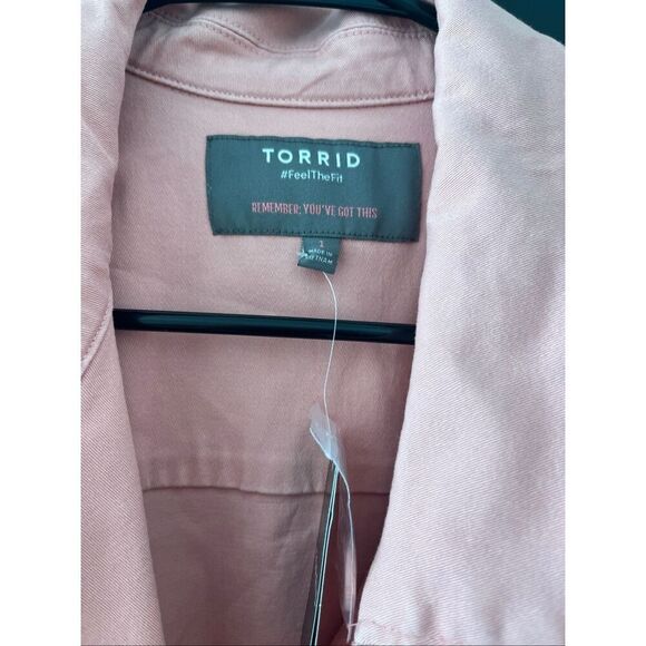 NWT Torrid Peplum Utility Jacket Mellow Rose Size 1X 14-16 - Picture 6 of 10